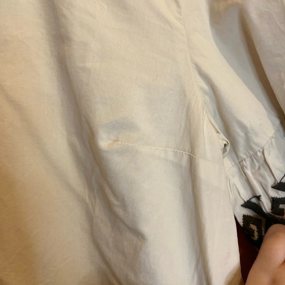 NWT BR Factory Embroidered-Sleeve Mini Dress in Cream - Picture 7 of 8